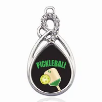Pickleball Circle Charms Copper Pendant For Necklace Bracelet Connector Women Gift Jewelry Accessories233W