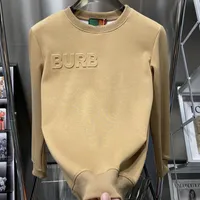 Burbe Mens Sweater Designer Hoodie BBY Letters 3D тисненой футболка с длинным рукавом хлопчатобумажной