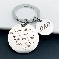 Keychains Doradeer Aloy Key Chain Men Dad Everything Iam Holder Letter Creative Color Ring Pending para Father Day Gifts Fred22