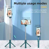 ワイヤレス携帯電話の三脚モバイル三脚iphone for phone selfie stick bluetooth tripode stabilizer for mobile led j220526用