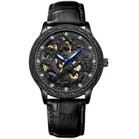 Mission Brand Watch Mens Full Function Stopwatch Black White Leather Clock Luxury Quartz Importerad Movement Diamond Watch Gift A1