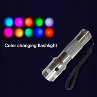 Colorshine Color Changing RGB LED Flashlight 3W Aluminium Alloy Edison Multicolor Rainbow Torch for home party Holiday266l