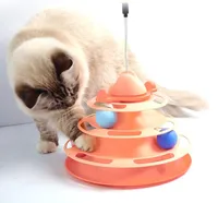 Cat Track Toy Interactive Cats Toys for Hal Pet Kitten Rozrywka rozrywkowa z kulkami ćwiczeń 3 kolory