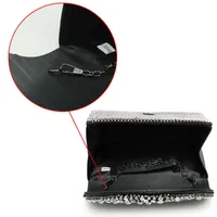 NXY Evening Bags Women Clutches Crystal Metal Diamond Black Clutch Wedding Dress Bridal Handbags Bolsa Chain Bag (C1062) 220506