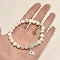 Brins de perles grossesse souhait les bracelets empreintes charme des perles blanches Bracelet Femme Bijoux Wishery pour félicitations Ornion de mariage