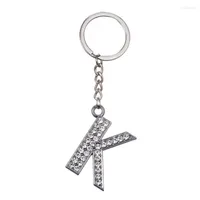 Keecheins Crystal Letters KeeChain 26 Alfabet Simple Key Ring Ring Car Chain Souvenirs for Men Rhinestone Unisex Gifts fidanzato Miri22