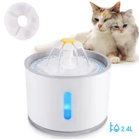Automatische Pet Cat Water Fountain met LED -verlichting 5 Pack Filters 2.4L USB Dogs Cats Mute Drinker Feeder Bowl Drink Dispenser 220624