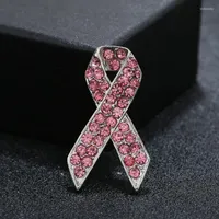 Pins Broschen Mode Rosa Ränder Strasskrebs Bewusstseinsbewusstsein Brosche Pin HIV und AIDS Abzeichen Frauen Schmuck Kirk22