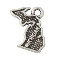 Alloy Fashion Collection American States Map Michigan Karta Charms Wholesale 50pcs AAC797