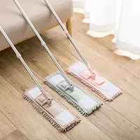 Chenille Dust Mop Badkamer Vloer Huishoudelijke Cleaning Vouwen Vullen Platte Vervanging Hoofd Huishoudelijke Huishoudelijke Candy Kleur Tool 220329