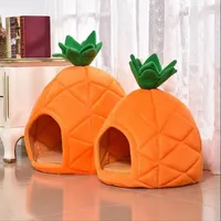Pet köpek ananas evi kulübesi kışlık sıcak yuva yumuşak katlanabilir uyku paspas kalitesi pamuklu kedi yatak köpek evi new1259j