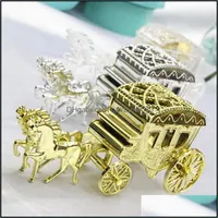 Gift Wrap Event Party Supplies Festive Home Garden 10Pcs Lot Cinderella Carriage Wedding Favor Boxes Candy Box Royal Gifts Drop Delivery 2