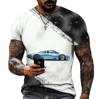 T-shirt maschile Serie Sports Car Thirt Stampato 3D Trova di moda Street Trota Come casual Wear Lycra Polyester Summer
