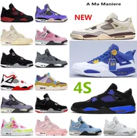 2022 University Blue Jumpman 4 Retro Stephen 4s Curry Basketball Shoes A Ma Maniere x Pink Black Cat Bred Sail Canvas Royal Military Canyon Purple Infrared Sneakers