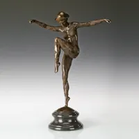 Large Classical Woman Dance Bronze Sculpture Female Statue Figurine Art Indoor Hotel Decoration