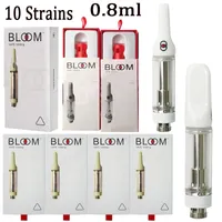 Bloom Vape Cartridges Packaging Atomizers 10 Strains 0.8ml Empty Cartridge Ceramic Coil Thick Oil Dab Pen Vaproizers E Cigarettes Starter Kits
