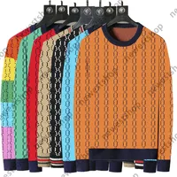 Mieszanka styl projektant jesień luksusowy męskie sweter odzież sweter sweter fit casual bluza geometria patchwork kolor druku mężczyzna moda wełniany wełniany skoczek