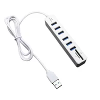Nav för PC High Speed ​​6 Port Mini USB Hub Adapter Splitter SD Card Reader184s