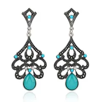 Dingle ljuskrona lovbeafas mode bohemiska långa blommor kristall droppörhängen för kvinnor smycken vintage
