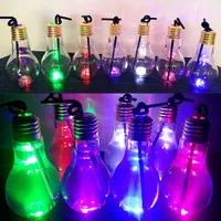 Neue Sommer-LED leuchtende Glühbirne Wasserflasche Kurz niedliche Milchsaft-Glühbirnen Tasse undcover silbergold Plastikbirne Neues Kreativ