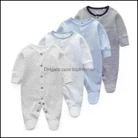 Rompers Jumpsuitsrompers Baby Kids Clothing детская одежда для новорожденных 0-3 месяца мальчики девочки пижама хлопок с длинным рукавом тележка для комбинезона