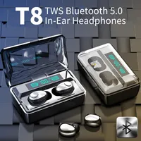 T8 TWS Wireless Bluetooth 5 0 Earphone Noise Cancelling Headphone Wireless Stereo Gaming Headsets LED Display 3500mAh Power Bank260q