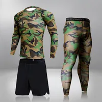 Tracce maschili maschi MMA Compression Sets T-shirt Sports Sports Sump Jogging Set Set Rashgard Gym Clothing Men Fitness Workout Tigh