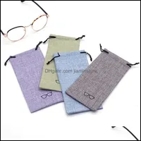 Cajas de solas bolsas accesorios de gafas de gafas de lino de moda bolsas suave portátiles a prueba de polvo duradero paquete de bolsillo de bolsillo de bolsillo