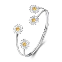 Bangle Fashion Sunflower Charms Open Bracelets For Women Adjustable Bangles Korean Cute Flowers Daisy Wristband Jewelry GiftsBangle BangleBa