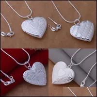 Pendant Necklaces Pendants Jewelry Mixed Order 20Pcs Lot 925 Sier Plated Heart Necklace Fashion Valentines Day Gift 94 R2 Drop Delivery 20