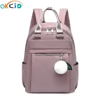 Okkid Fashion Backpacks For Women Back Bag Vrouw Travel Bagpack Ladies Back Pack Waterproof Nylon Fabric Backpack Women Cadeau 220713
