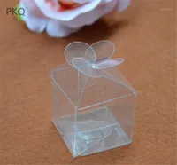Wrap regalo 30pcs box da imballaggio creativo scatole di plastica trasparente a favore del matrimonio quadrato caramelle piccoli caja de dulces 3 dimensioni