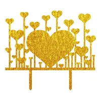 Other Festive & Party Supplies Gold Silver Love Heart Forest Acrylic Cake Flag Topper Multi Colors For Wedding Anniversary Baking Decor