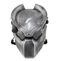 Alien gegen Predator Lonely Wolf Maske mit Lampe Outdoor Wargame Tactical Full Face CS Halloween Party Cosplay Horror 220812