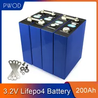 PWOD NUEVO 16 PCS 3.2V 200AH LIFEPO4 Batería de litio Fosfato Celular Solar 48V200AH 24V400AH Células no 280AH EU Tax US 195G