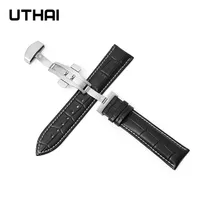 Uthai Z09 Leather Watchbands 1224 Strap 22mm Watch Band Double Press Automatic Clasp 220715