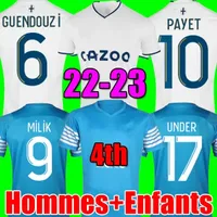 22 23 4 번째 축구 유니폼 스페셜 4th 2022 2023 Marseilles 상징적 인 Gerson Bakambu Milik Maillot de Foot Blue 2023 Payet Guendouzi 축구