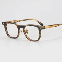 Yüksek kaliteli asetat moda erkek gözlük çerçeveleri kadınlar kare okuma gözlükleri el yapımı optik miyopi hipermetrop reçetesi gözlük 052