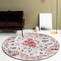 Tapijten Amerikaans vloerkleed boho rond vintage bloemen Perzische print etnische woonkamer slaapkamer hangende mand stoel vloer mat trutcarpets