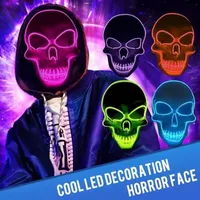 2023 Halloween Scheletro natalizio Maschere LED illumina il cosplay Maskterror Masks Scary Mask Mask Glow Partys Forniture
