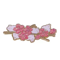 Cherry Blossom Branch Bunny Monengel Pin جميل Sakura Rabbit Brooch Novelty Fashion Animals Hig