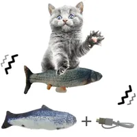 30CM Pet Cat Toy USB Charging Simulation Electric Dancing Moving Floppy Fish Cats Toy For Pet Toys Interactive Dog Drop291D