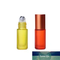 5ml portatif givré coloré huile essentielle huile de parfum épais rouleau de verre Voyage de flacon rechargeable bouteille de rouleau de rouleau 5pcs