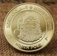 Santa Claus Wishing Coin Collectible Gold Plated Souvenir Coin North Pole Collection Gift Merry Christmas Commemorative Coin F3608 C0706G04