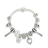 New Fashion Charm Bracelet 925 Silver for Bracelets peachheart Pendant Bangle perfume bottle Charm Beads Diy Jewelry for gift190G