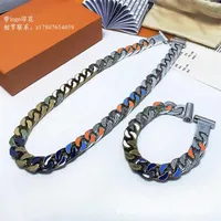 high quality Donkey's Cuban Necklace steel quenched macarone colorful bracelet fashion jewelry for men and women212m