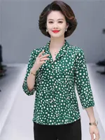 Chemises de chemisiers pour femmes femmes printemps d'été Fashion Fashion décontractée à demi-manches rabattre colla flore imprime blusas tops2039women's