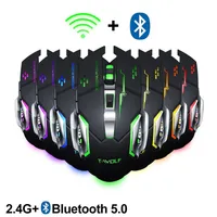 USB 2.4G Bluetooth 5.0 Q13 Charge Mute Wireless Mice Game Business Luminous Mécanique Maison EPACKET276