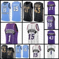 Torontos Raptores 1 21 Vince Carter Pascal Siakam Basketball Jersey 2021 2022 Nowy 15 43 Tracy McGrady Marcus Camby Clear
