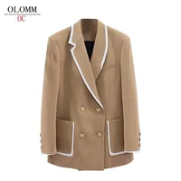 Olomm personalização de alta qualidade piored algodão terno jaqueta saia negócio vestuário feminino outono roupas 220318